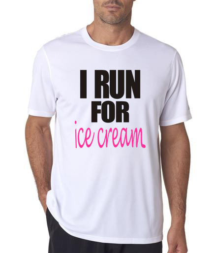 Running - I Run For Ice Cream - NB Mens White Short Sleeve Shirt